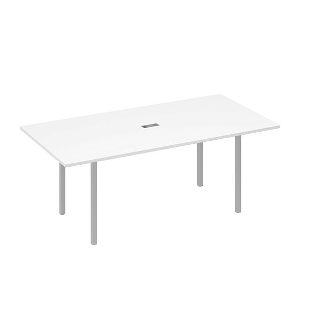Стол 200 переговорный с металлокаркасом DUE A4 А4 Б2 123 БП белый премиум / металлокаркас серый - Вид 1