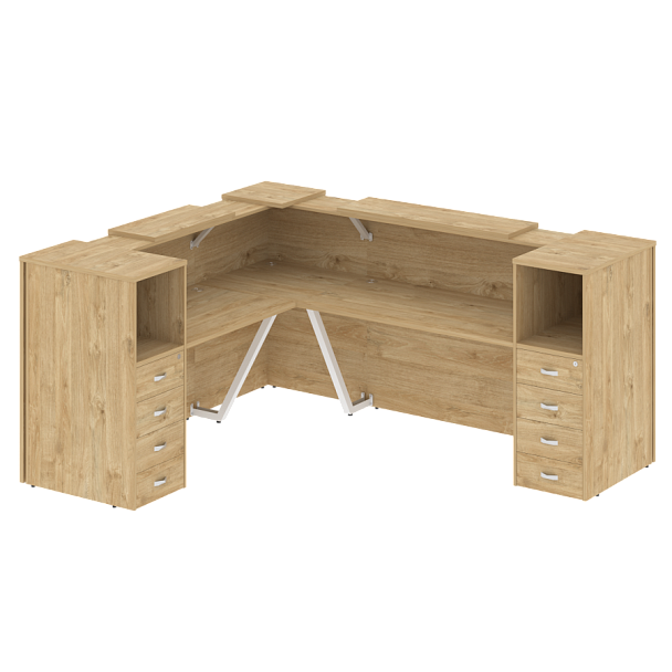 Ресепшн Г-образный "Onix" O.R-K-29 тиквуд светлый - Вид 1