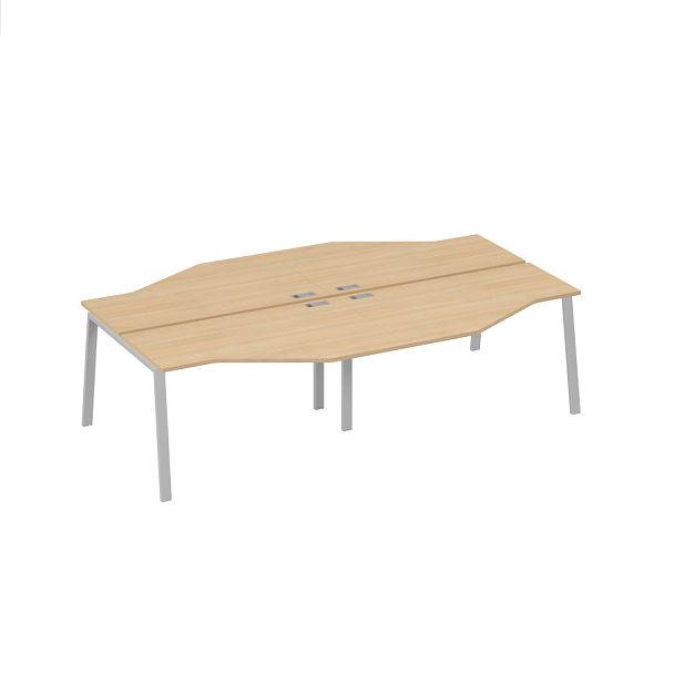 Рабочая станция на металлокаркасе TRE столы (4х140) Техно A4 А4 Б3 187-2 БП натуральный дуб / металлокаркас серый - Вид 1