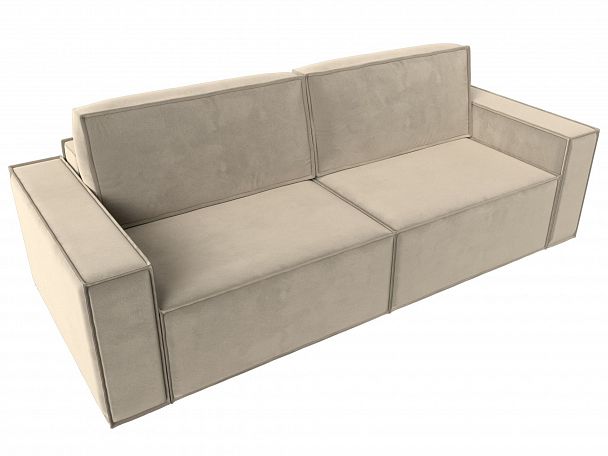 Диван прямой Куба (полностью микровельвет бежевый) - Вид 5