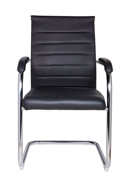 Кресло офисное Авалон CF / хром / черная экокожа - Вид 2