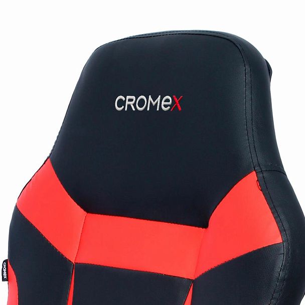 Кресло компьютерное CROMEX "Start GM-105", две подушки, экокожа, черное/красное, 532957 - Вид 13