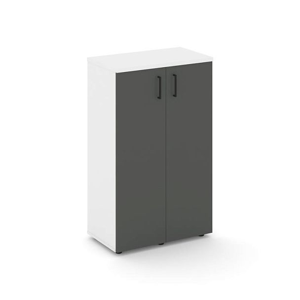 Стайл Проджект Тумба опорная/приставная SN.TOP-062 Белый/Белый/Антрацит/Черный Ручки 700*400*1150 - Вид 1