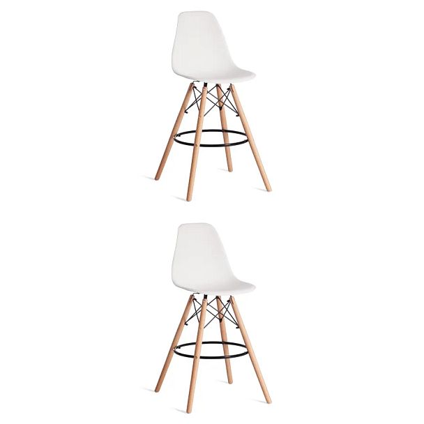 Стул барный Синди Бар Чаир/Cindy Bar Chair (мод.80-1), дерево бук/металл/пластик, White (Белый) 70029/ натуральный - Вид 10