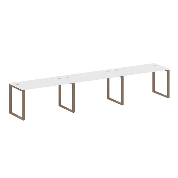 Metal System Р. ст. на 3 раб. места на О-образном м/к БО.СМ-3.3 Белый/Мокко металл 4200*720*750 - Вид 1