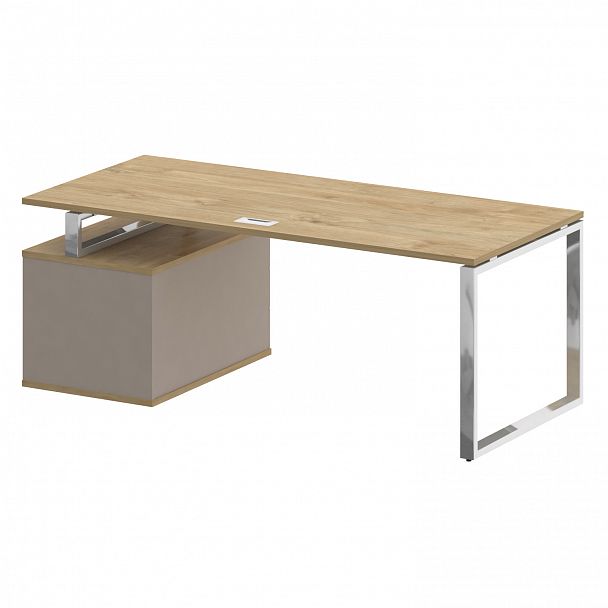 Стол с опорной тумбой "Shift" SK.SRT-200 тиквуд светлый/капучино - Вид 4