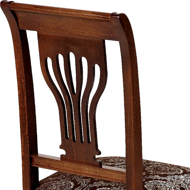 Комплект деревянных стульев с мягким сиденьем Мендельс Античный орех/Темно-коричневый жаккард, 3 шт. - Вид 9