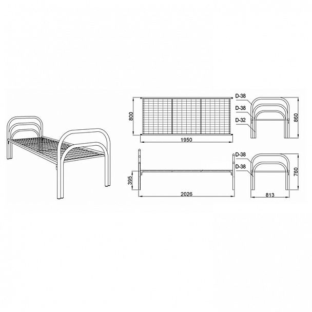 Кровать "К 1.4" - Вид 3