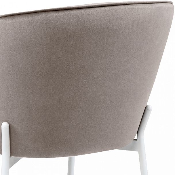 Стул кухонный Миэль серо-бежевый велюр/белый - Вид 10