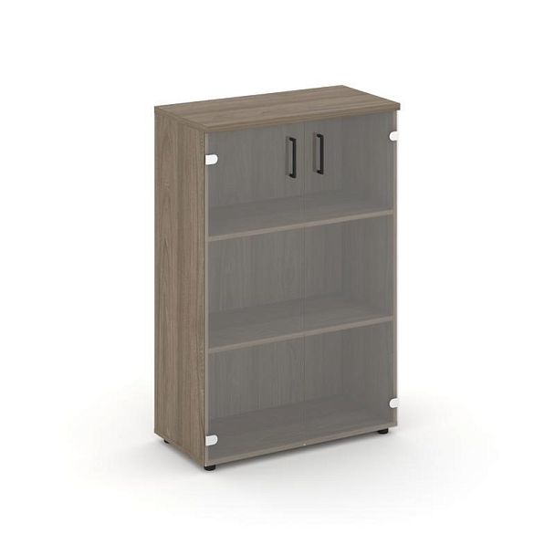 Стайл Проджект Шкаф средний широкий SN.STS.E-205 Вяз Благородный/Прозрачный/Черный Ручки 796*400*120 - Вид 1