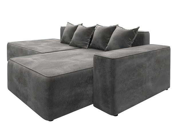 Диван угловой Лига-079 угол правый Велюр серый - Вид 3