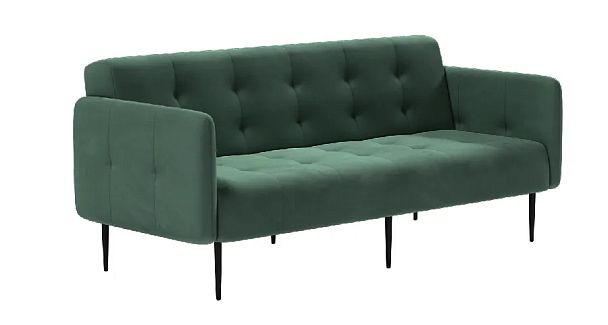Monaco диван-кровать прямой с подлокотниками, трехместный, бархат зеленый 19 - Вид 2