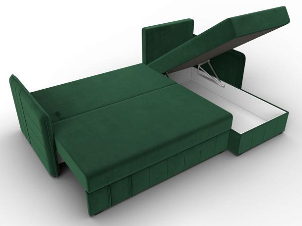 Диван угловой Слим угол универсальный Велюр зеленый - Вид 9