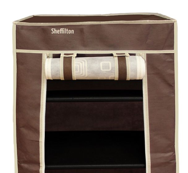 Стеллаж с чехлом Sheffilton SHT-SS15-P черный/коричнево-бежевый - Вид 3