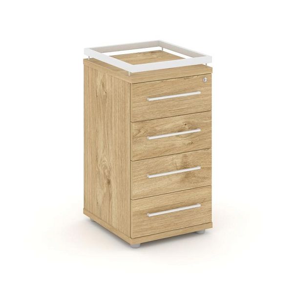 Rift Тумба приставная+рамка RF.TPR-002 Тиквуд Светлый/Металл Белый 416*460*797 - Вид 1