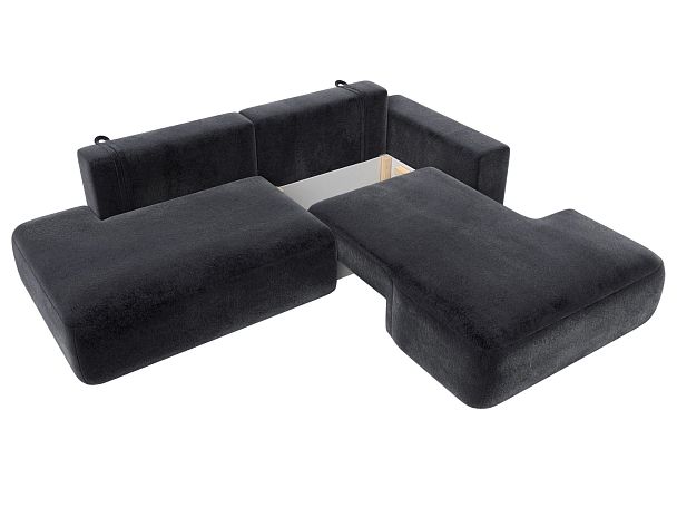 Диван угловой Лига-036 НПБ Модерн правый угол Велюр серый - Вид 7