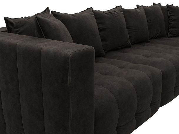 Диван угловой Лига-052 НПБ Лонг угол универсальный Велюр коричневый - Вид 4
