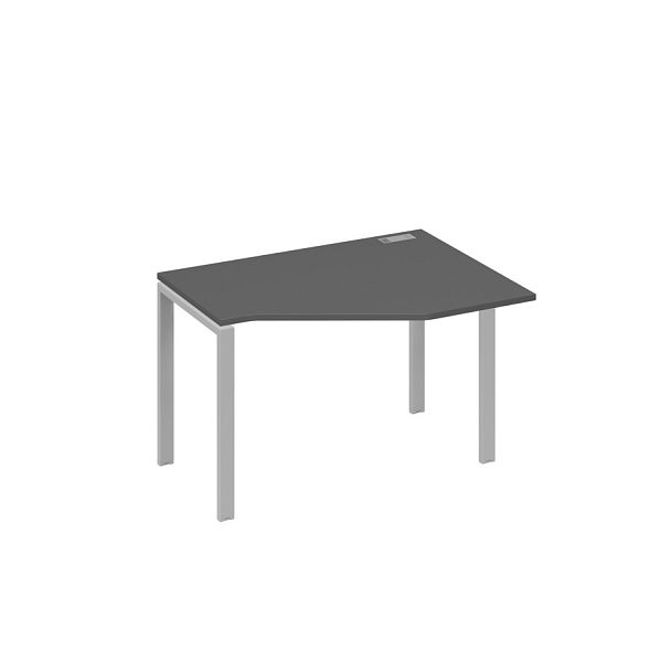 Стол эргономичный правый "Техно" на металлокаркасе UNO A4 А4 Б1 052 БП антрацит премиум / металлокаркас серый - Вид 1