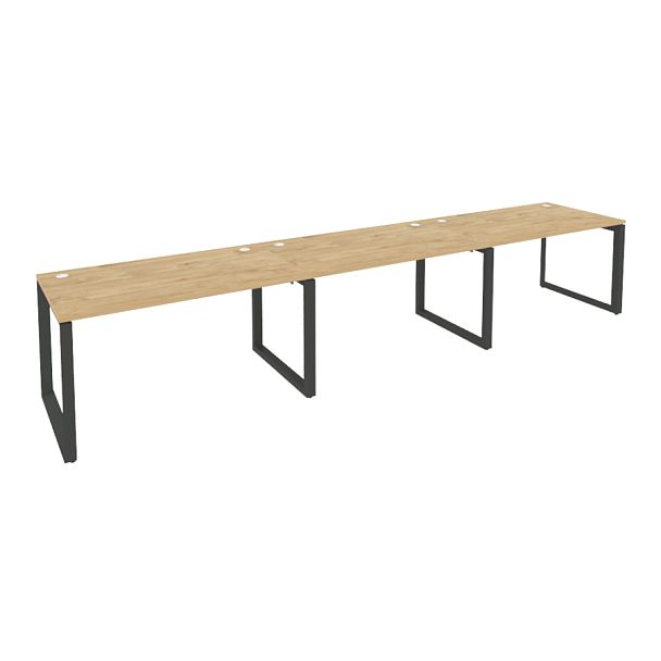 Onix Рабочая станция на О-образном м/к O.MO-RS-3.3.8 Тиквуд светлый/Антрацит металл 4140*800*750 - Вид 1