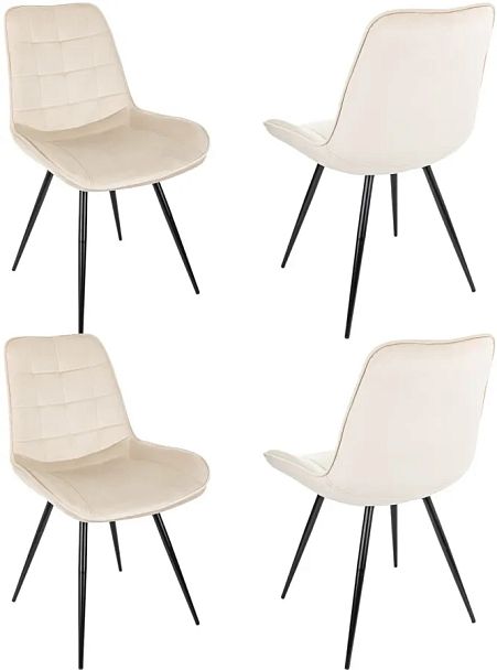 Стул для дома Бюрократ CH-K2_4 комплект 4шт бежевый Holland 06 металл черный на ножках (CH-K2_1/HL07_4) - Вид 1