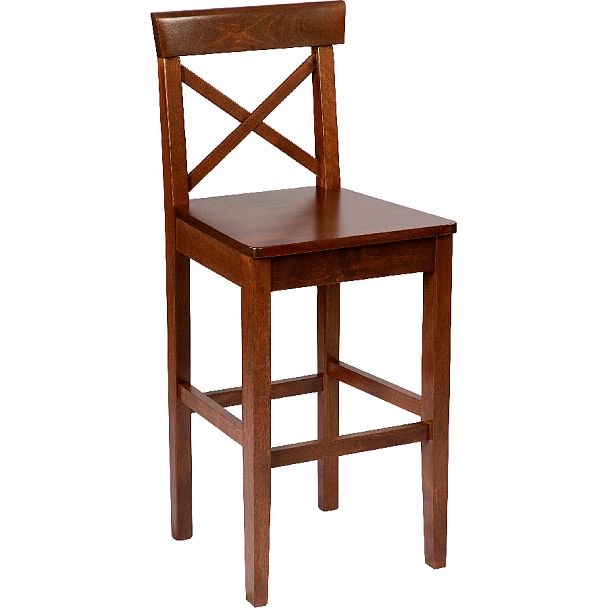 Комплект деревянных полубарных стульев с жестким сиденьем Бергольф Темный орех, 2 шт. - Вид 3