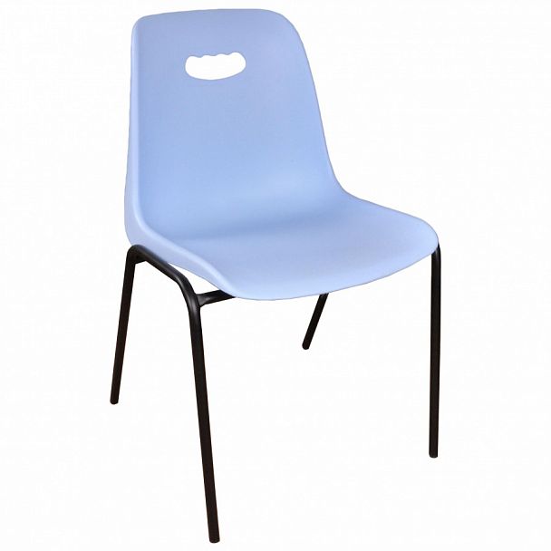 Стул Venezia (4 ножки) каркас черный, голубой, стопируемый - Вид 1
