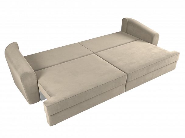 Прямой диван Милтон (полностью микровельвет бежевый) - Вид 7