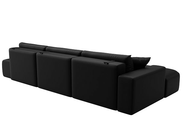 Диван угловой Лига-036 НПБ Модерн Лонг левый угол Экокожа черный - Вид 6