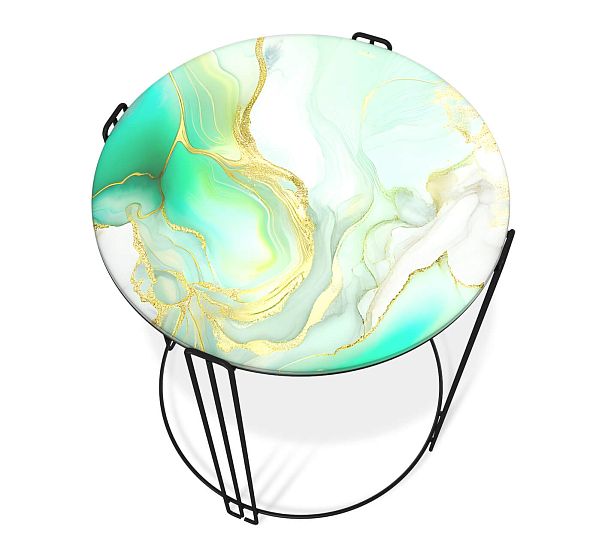 Столик журнальный Sheffilton SHT-CT53 лазурно голубой/черный муар - Вид 3