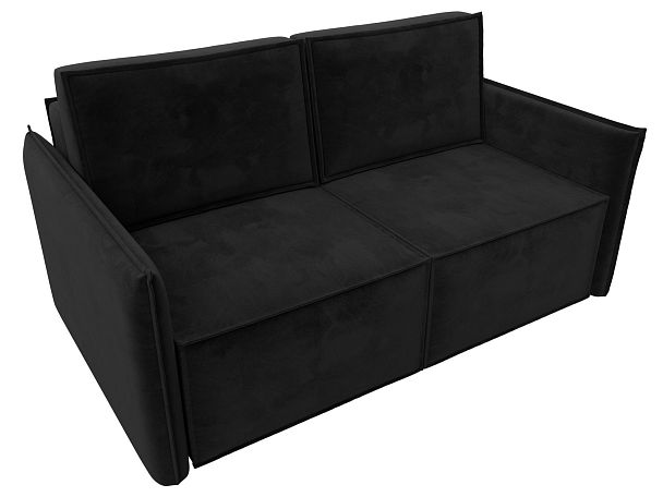 Диван прямой Либерти мини Велюр черный - Вид 5