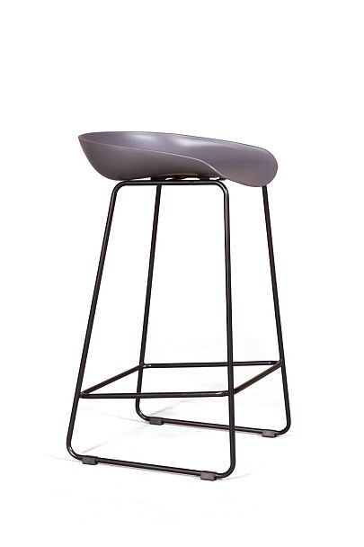 Стул полубарный Leo пластик серый - Вид 9