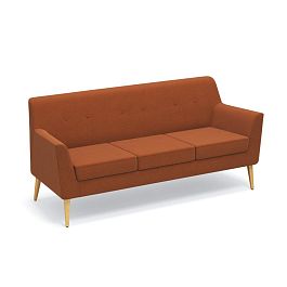 Диван 3-местный Киото Кт/3 ткань терракотовая AU09/опоры лак - Фото предпросмотра