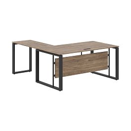 Стол руководителя угловой ECT 1619 Кария Пальмира/Антрацит 1600х1900х750 ENIO - Фото предпросмотра