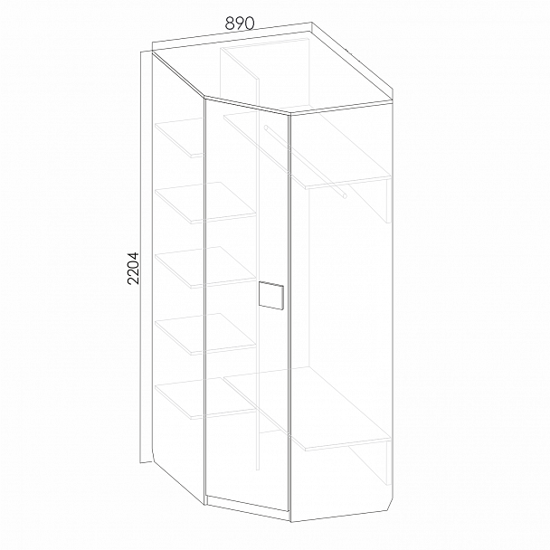 Шкаф угловой Ш4 "Румер-футбол" - Вид 1