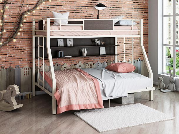 Двухъярусная кровать "Гранада П 140" слоновая кость - Вид 1