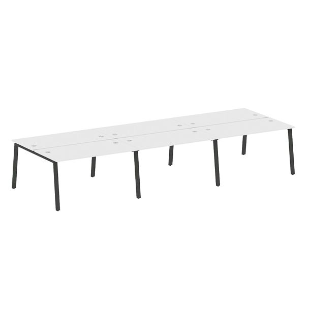 Metal System Р. ст. на 6 раб. места на А-образном м/к БА.СМ-6.3 Белый/Антрацит металл 4200*1475*750 - Вид 1