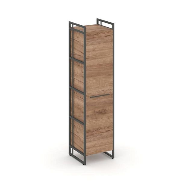 Rift Шкаф 4 ниши узкий RF.SU-41 (R) Дуб Табак/Металл Антрацит 420*396*1648 - Вид 1