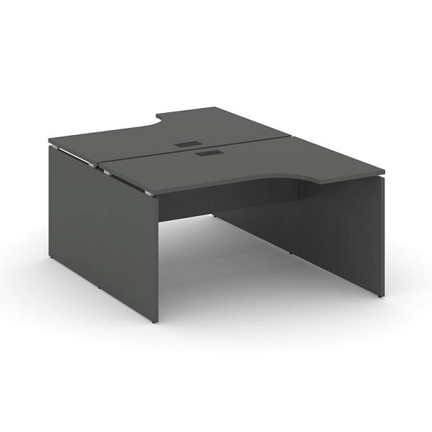 Стайл Проджект Рабочая станция эргоном. SN-D.DRPA-002 Антрацит NEW/Черная Заглушка 1580*1232/1992*75 - Вид 1