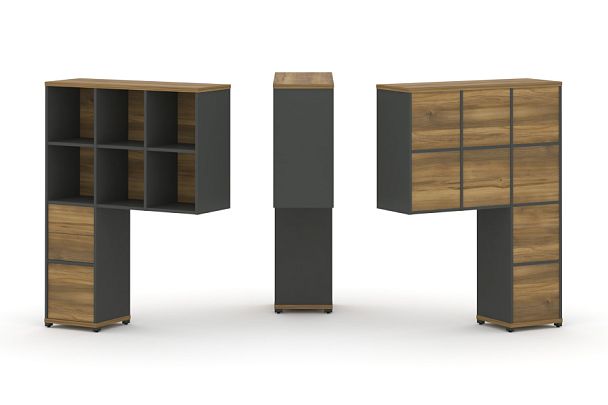 Concept Надставка высокая CN.ONV-007 Сандал Янтарный/Антрацит/Металл Антрацит 1099*350*1486 - Вид 1