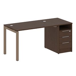 Metal System Quattro Р. ст. с тумбой на П-образном м/к 50БП.РС-СТП-1.2 Венге/Мокко металл 1612*720*750 - Фото предпросмотра