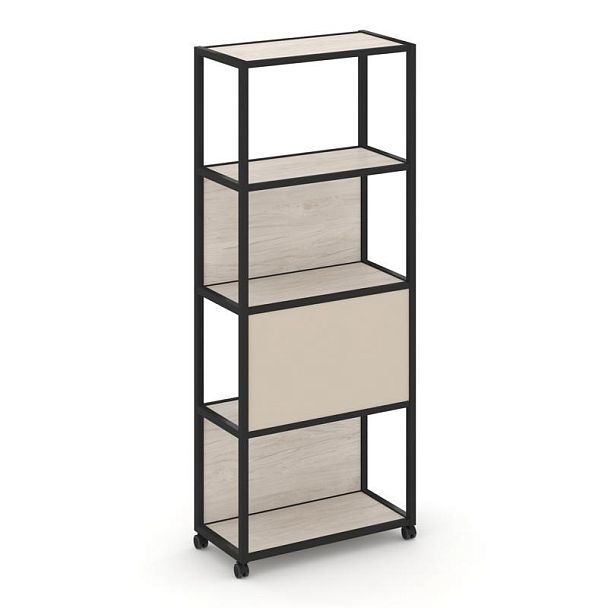 Shelf Mobile Стеллаж 5 уровней 1 секция VR.LT-STK-506.08 Денвер Светлый/Металл Черный/W-04 800*400*2000 - Вид 1