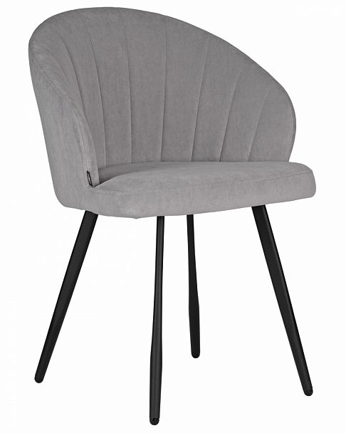 Стул обеденный DOBRIN NAOMI (ЭМАЛЬ ЧЕРНЫЙ МУАР велюр Catania Smoke) - Вид 1