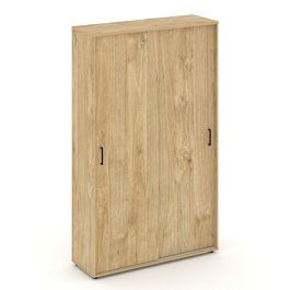 Стайл Проджект Шкаф-купе для одежды SN.SHK.E-003 Тиквуд Светлый/Черный Ручки 1200*400*1982 - Фото предпросмотра