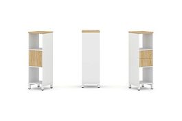 Стайл Проджект Набор стеллажа 1 сторон., 3 яр. SN.NS-311 Белый/Тиквуд Светлый/Металл Белый 387*400*1 - Фото предпросмотра