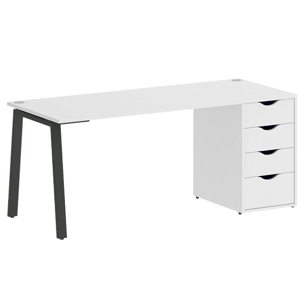 Home Office Стол письменный VR.SP-3-178.4.A Белый бриллиант/Антрацит металл 1780*720*750 - Вид 1