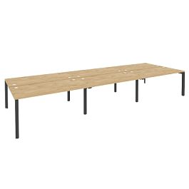 Onix Рабочая станция на П-образном м/к O.MP-D.RS-6.4.8 Тиквуд светлый/Антрацит металл 4740*1635*750 - Фото предпросмотра