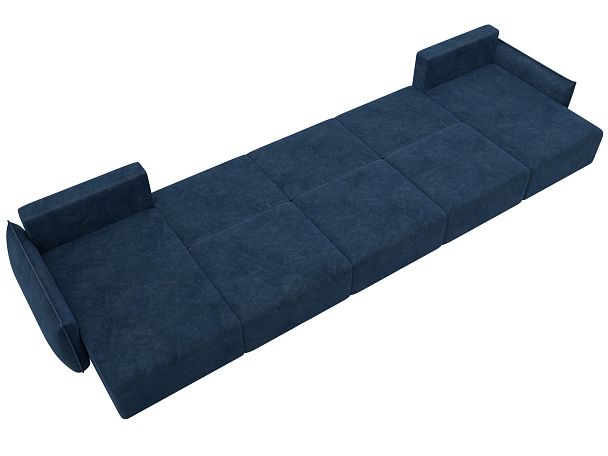 Диван п-образный Лига-051 НПБ МегаЛонг Велюр синий - Вид 10