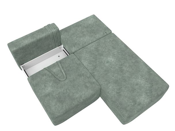 Диван угловой модульный Лига-060 НПБ угол универсальный Велюр зеленый - Вид 8