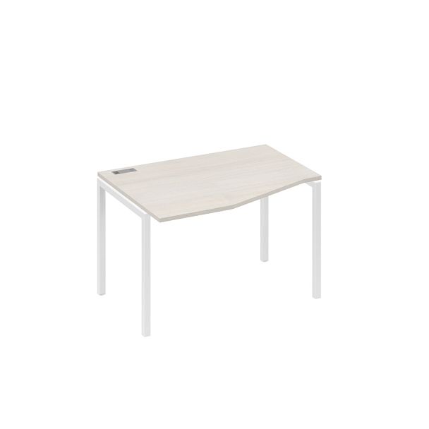 Стол эргономичный левый "Техно" на металлокаркасе DUE A4 А4 Б2 061 БП дуб / металлокаркас белый - Вид 1
