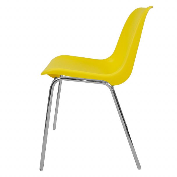 Стул Vicenza (4 ножки) Каркас хром, желтый, стопируемый - Вид 2
